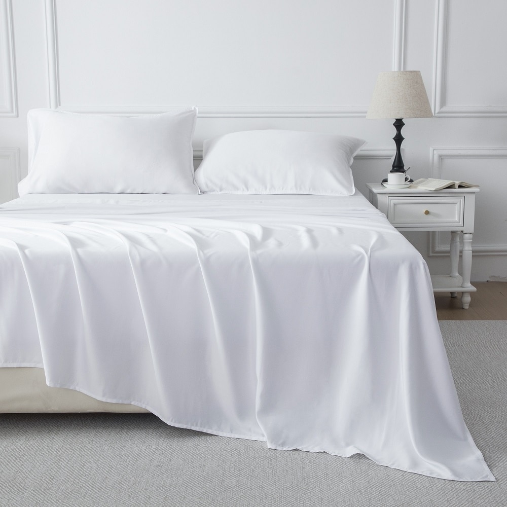 Wholinens Cooling Sheet Set Soft Sateen 300TC Deep Pocket