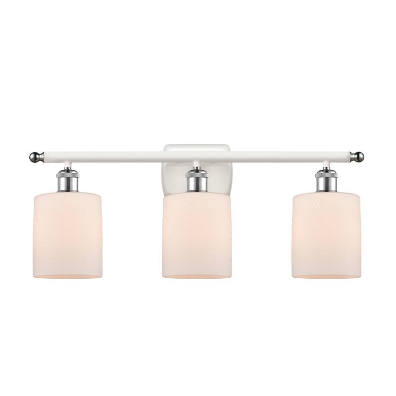 Innovations Lighting Cobbleskill 3 Light 26" Wide Bathroom Vanity - White and Polished Chrome / Matte White