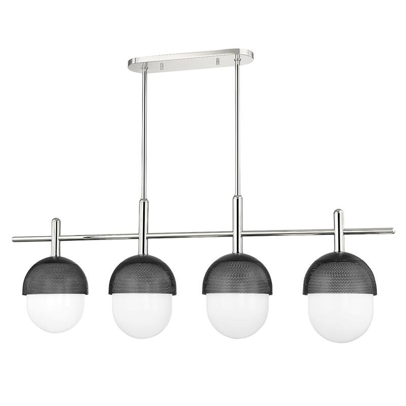 Hudson Valley Nyack 4-Light Island Light - Aged Brass/Black Finish - N/A - Nickel