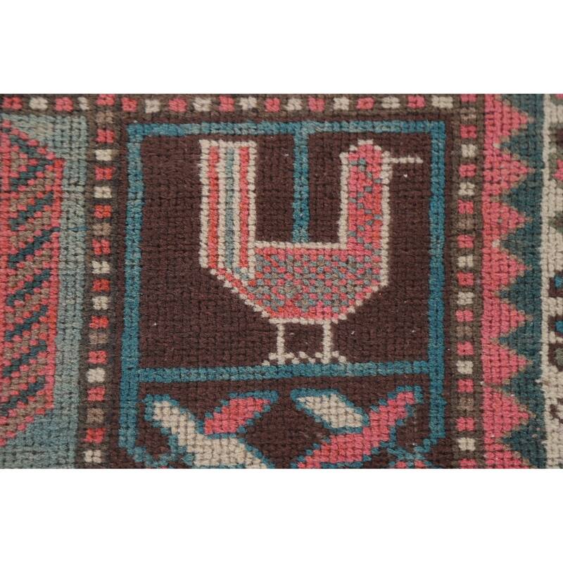 Hand Knotted Oriental 100% Wool Carpet Traditional All-Over Pink Bakhtiari Area Rug - 9' 3'' X 4' 8''