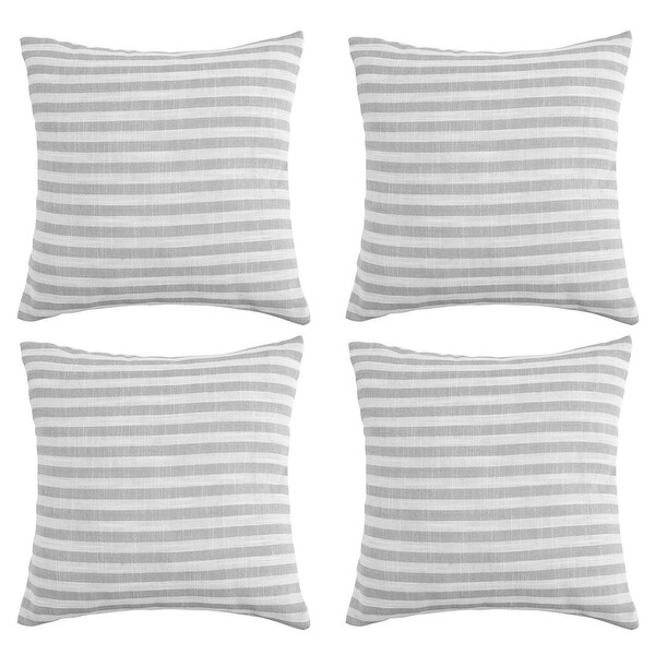Grey and sales white striped pillows