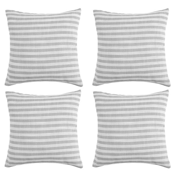 grey white striped cushions