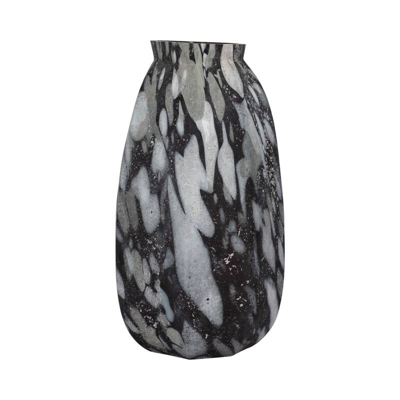 Decorative Glass Vase with Abstract Pattern - Artistic Tall Flower Vase for Home Decor