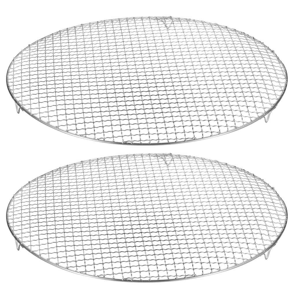2pcs Round Cooking Rack 15" 201 Stainless Steel Barbecue Grill with 20mm Legs - 15 Inch