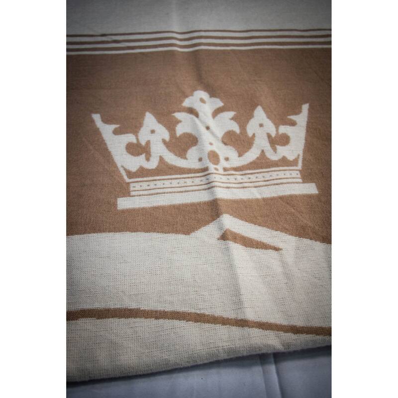 HomeRoots 54" X 74" Taupe Wool Acrylic Blend Woven Throw Blanket