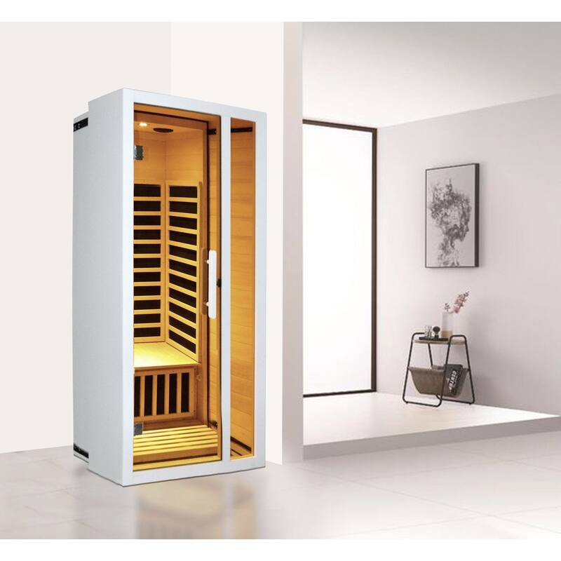 Vanity Art 1 or 2 Person Extendable Indoor FAR Infrared Sauna Bluetooth Compatible with 6 Carbon Heaters