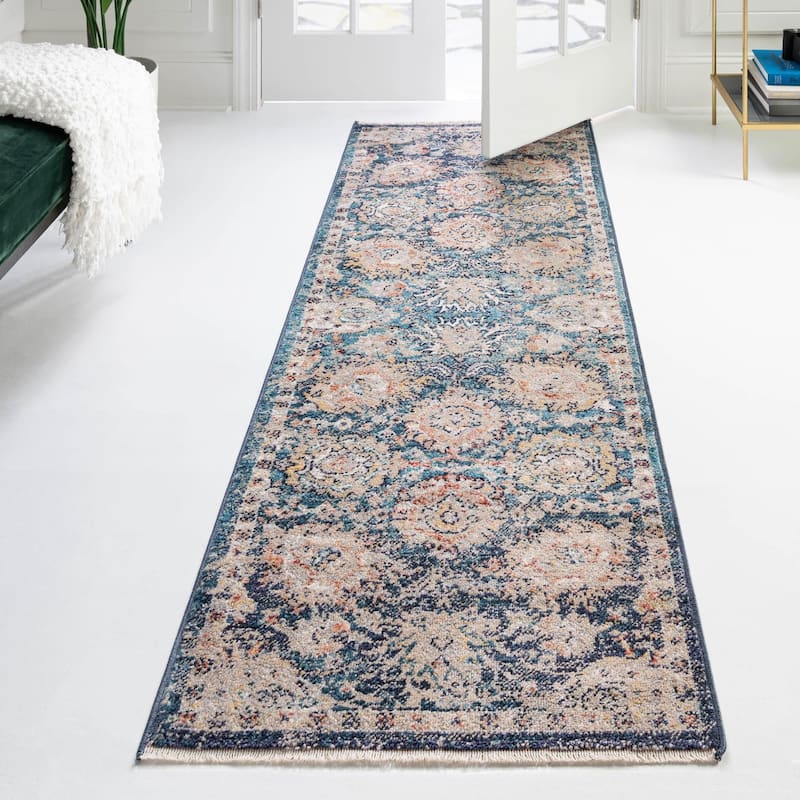 Traditional Nixa Collection Area Rug - 2'x5'11" - Blue