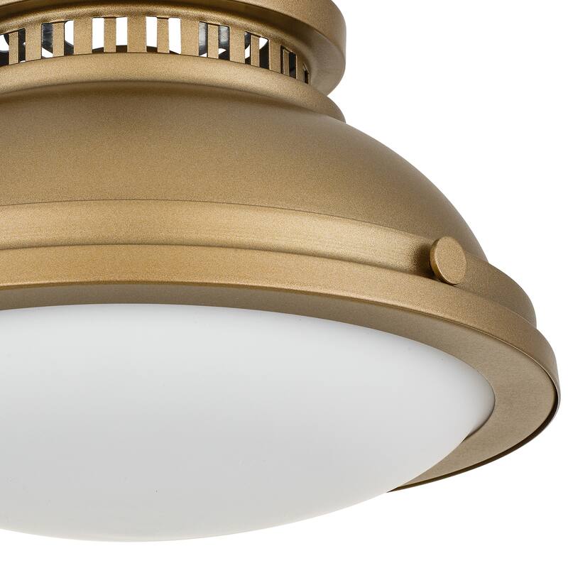 1-Light 11-in Polished Brass Flush Mount