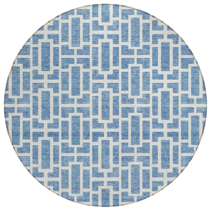 HomeRoots Geometric Transitional Rectangle Outdoor Rug