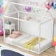 preview thumbnail 9 of 22, Kids and Baby Twin Size Metal House Shape Platform Bed,Sturdy Frame For Home White