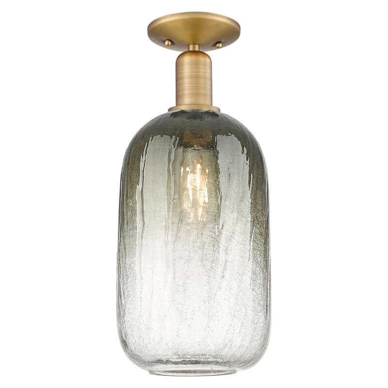 Innovations Lighting Downtown Urban - Brookhaven Cloche - 1 Light 7" Semi-Flush Mount Light - Brushed Brass/Slate Shade