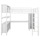 preview thumbnail 5 of 50, All-in-One Metal Loft Bed with L-Shaped Desk & Wardrobe, Bedrooms Bed Frame with Storage Cubes, Shelves, Full-Length Guardrails