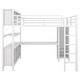 preview thumbnail 19 of 26, Metal Loft Bed with Wardrobe And L-shaped Desk, Full Size