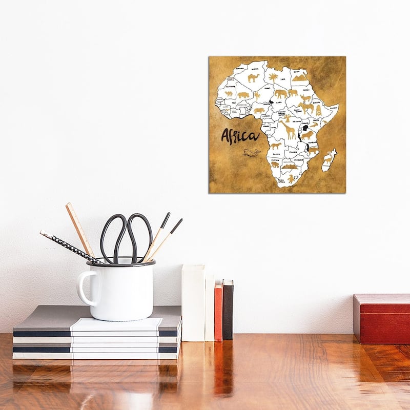 iCanvas "Africa Map" by Patricia Pinto Canvas Print - 12x12x1.5