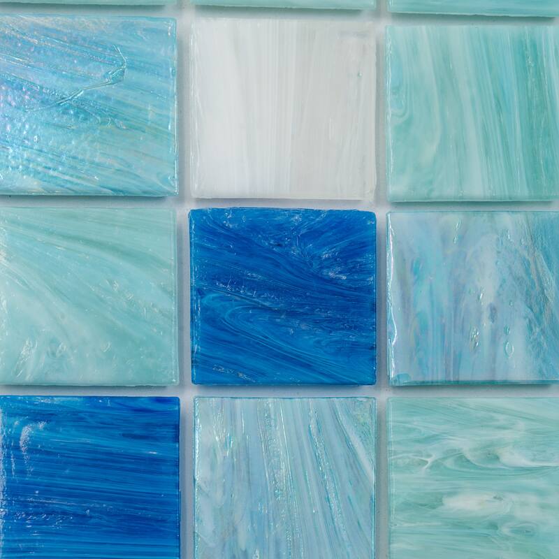 Apollo tile 12" x 12" Mingles Glossy Green White Glass Tile (20 sq ft/case) - 20 Pack