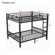 preview thumbnail 4 of 8, Black Queen over Queen Metal Bunk Bed with Ladder and Slats