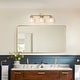 preview thumbnail 19 of 37, Rennnsan 3-Light Modern Linear Dome Glass Bathroom Vanity Light/ Black, Chrome, Brass Wall Lighting over Mirror