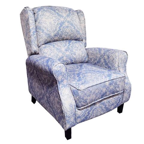 Pushback Recliner Chair, Tufted Armchair with Padded Seat, Backrest, Nailhead Trim