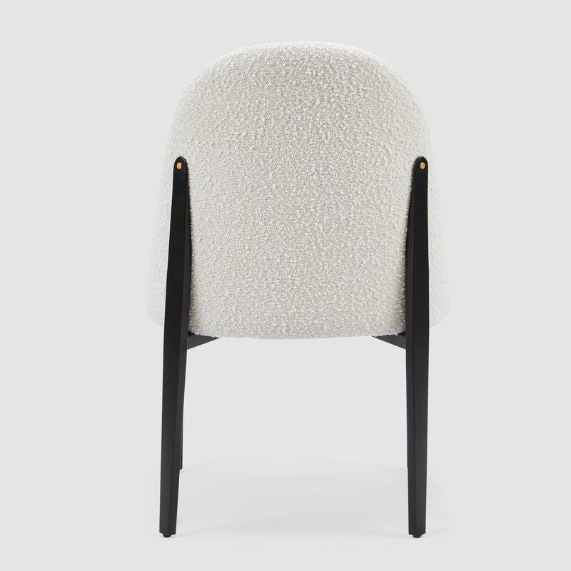Morden Fort Boucle Dining Chairs with Black Steel Legs, Set of 2