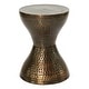 preview thumbnail 3 of 168, Silver or Bronze Metal Hammered Side End Accent Table with Hourglass Shape