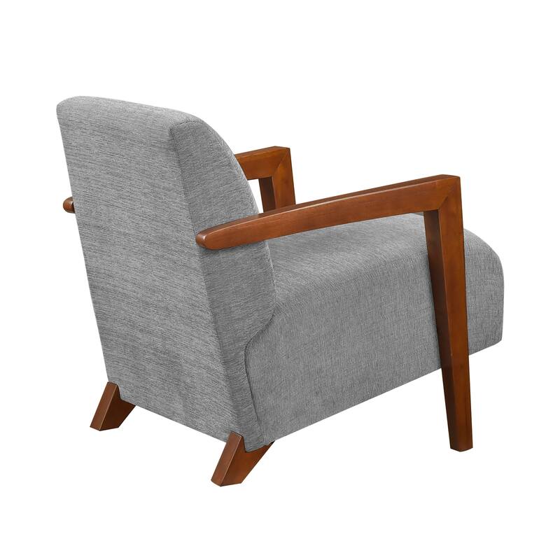 Lyle 28.5" Chenille Accent Chair - Chestnut Finish Solid Wood Frame