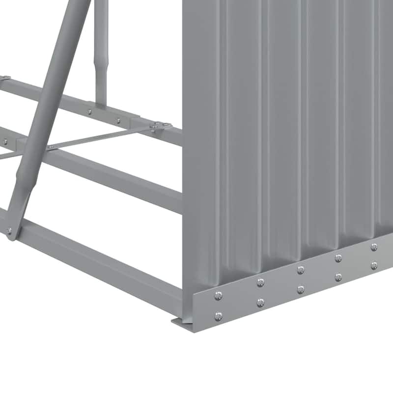 vidaXL Log Holder Outdoor Indoor Storage Firewood Rack Stand Galvanized Steel