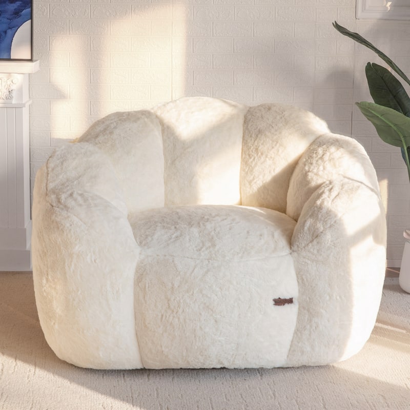 Floral Shaped Bean Bag Chair - Beige - Large