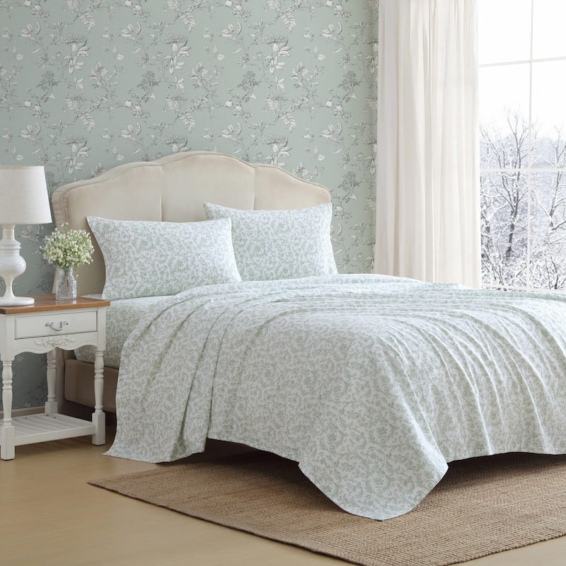 Laura Ashley Printed Cotton Flannel Sheet Set