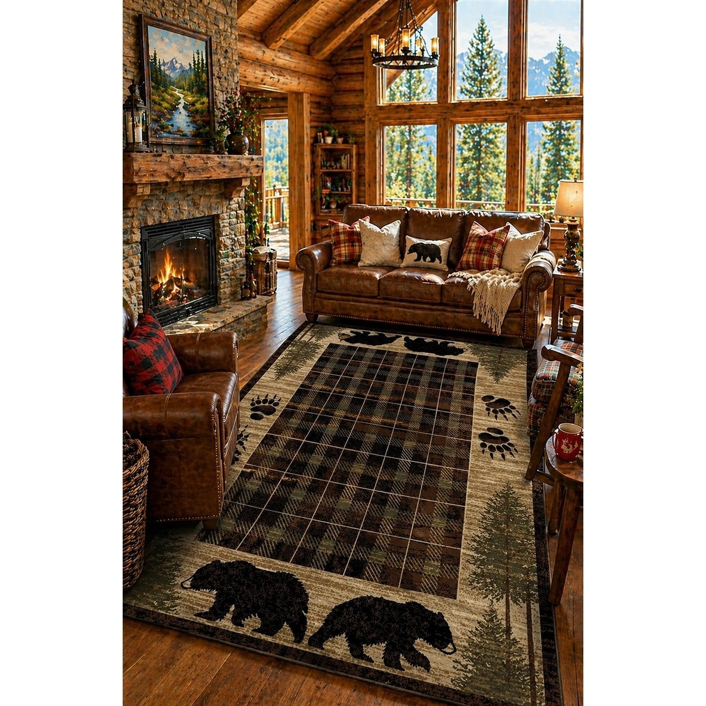 American Destination Big Timber Brown Lodge Area Rug