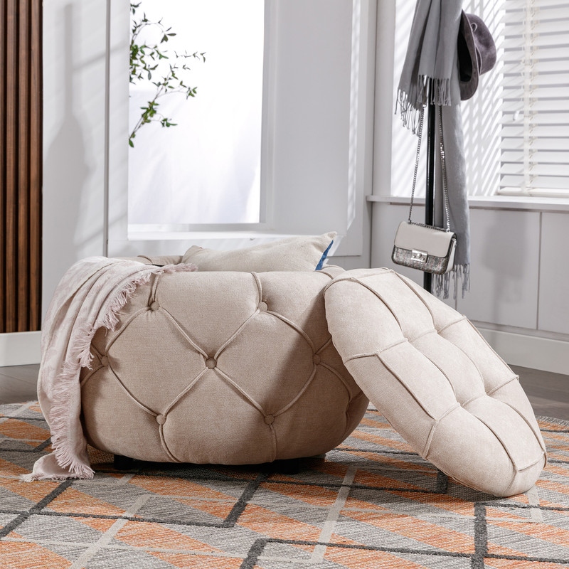 Large woven ottoman sales