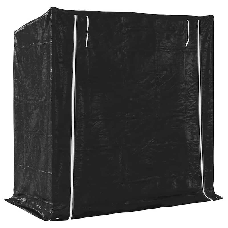 vidaXL vidaxL Firewood Rack with Rain Cover 200x100x200 cm Galvanised Steel - 200 x 100 x 200 cm