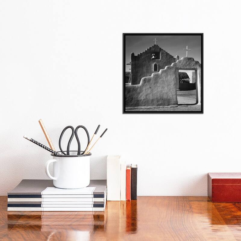 iCanvas "Church, Taos Pueblo, New Mexico, 1941" by Ansel Adams Framed Canvas Print