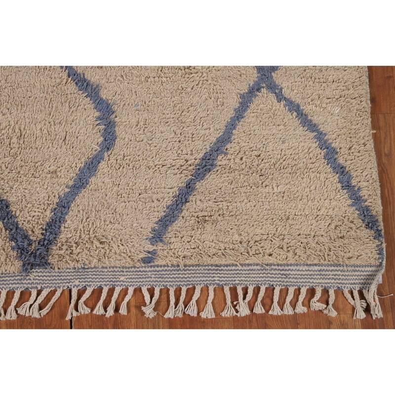 Plush Moroccan Oriental Area Rug Handmade Wool Carpet - 7'0" x 10'6"