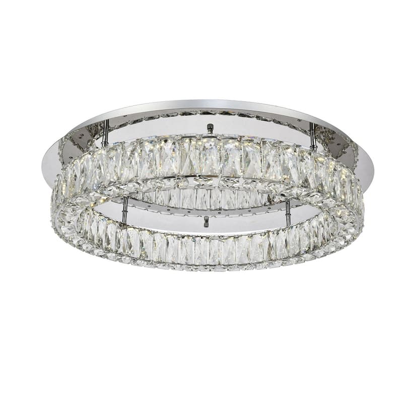Monroe Collection Flush mount D25.6 H5.1" Chrome Finish