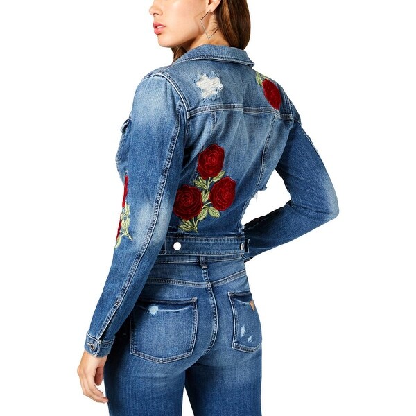 guess embroidered denim jacket