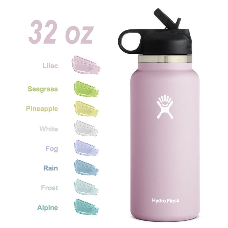 Hydro Flask 32OZ Wide Mouth 2.0 Water Bottle, Straw Lid, Multiple Colors -  Rain, New Design