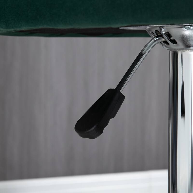 Modern Swivel Counter Stool Set Bar Stool with Adjustable Height, Velvet Padded Seat & Ring Footrest for Bar