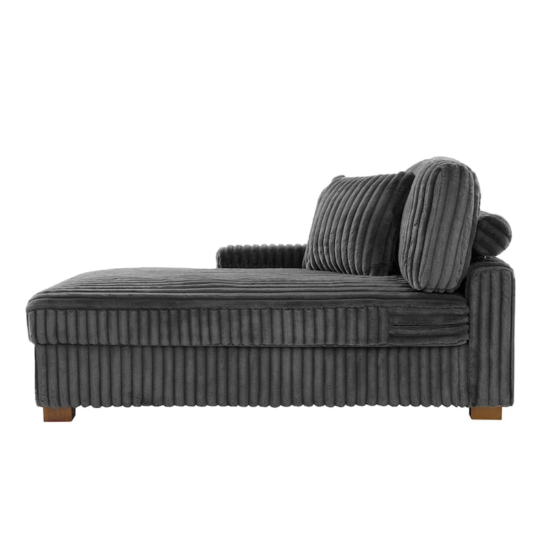 Modern Cotton Flannel Indoor Chaise Lounge Couch with Pillows
