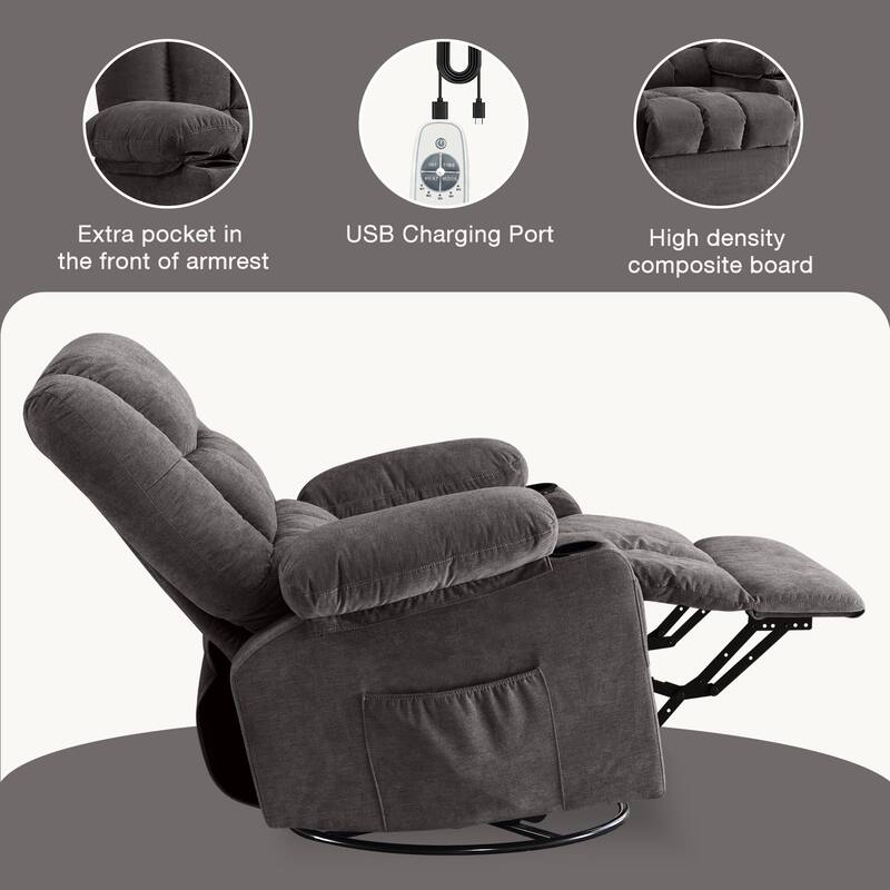 Ergonomic Lounge Chair with Vibration Massage Heat and Rocking