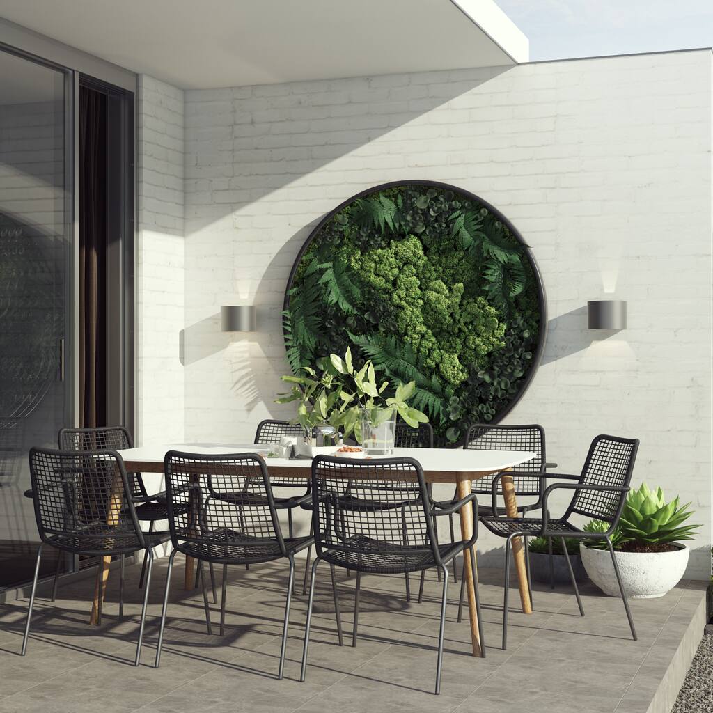 Amazonia Outdoor Patio 9-piece Rectangular FSC Certified Wood & Rope Dining Set