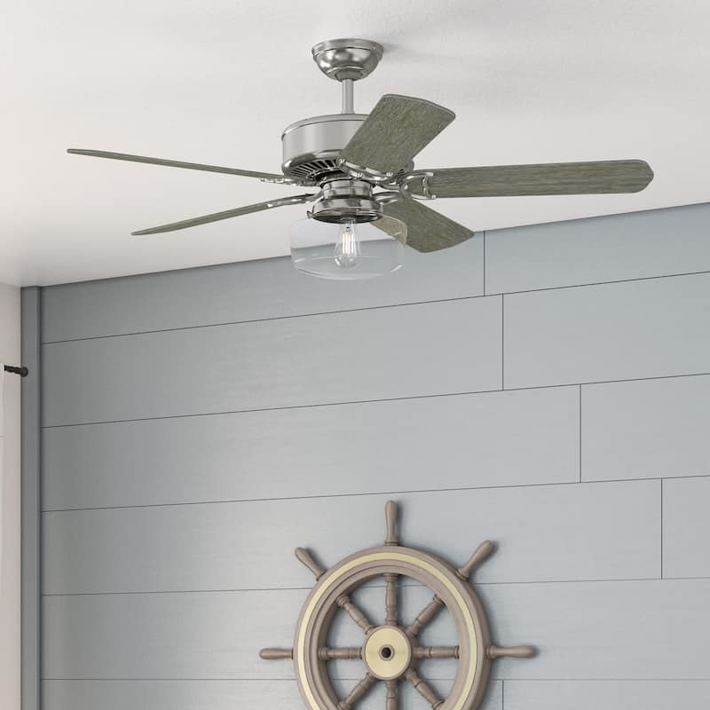 Casablanca 54" Panama Ceiling Fan w/ Handheld Remote - Brushed Nickel - Brushing Barnwood