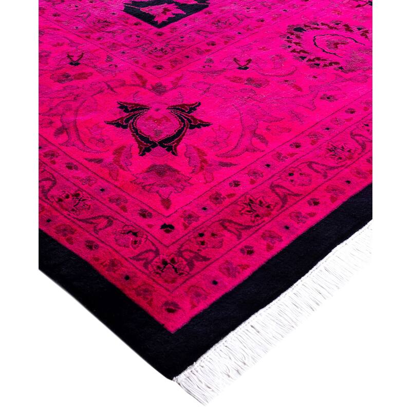 Overdyed One-of-a-Kind Hand-Knotted Area Rug - Pink - 12' 0" x 18' 2"