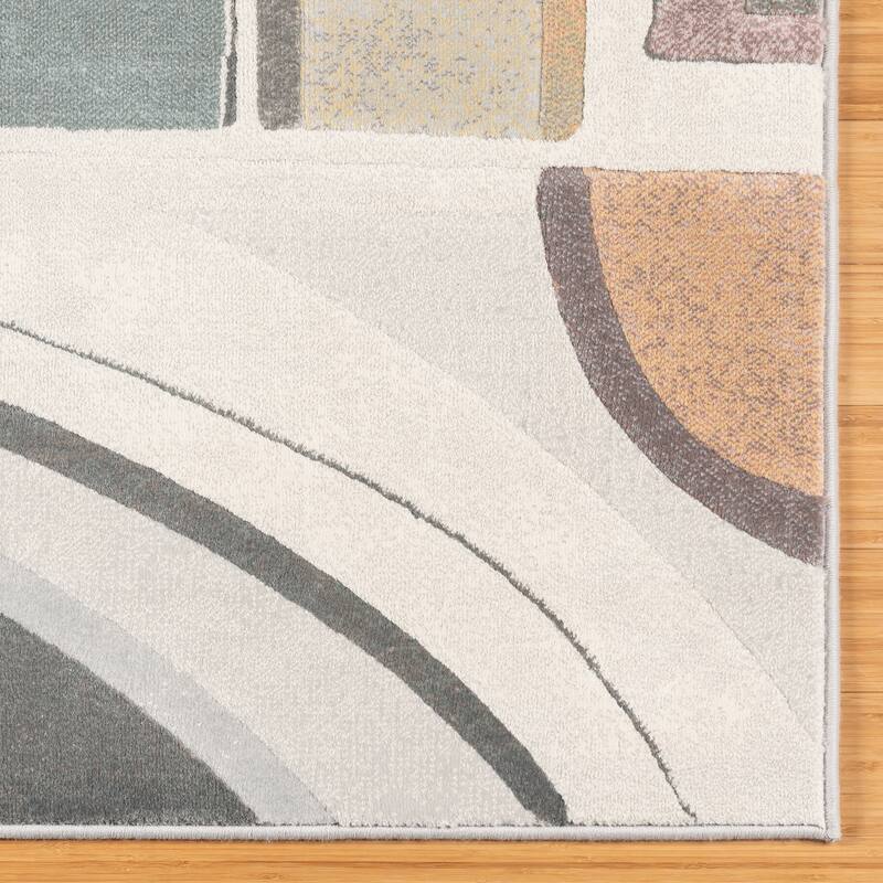 Gertmenian Blayne Polypropylene Modern Designer Geometric Floral Area Rug Collection