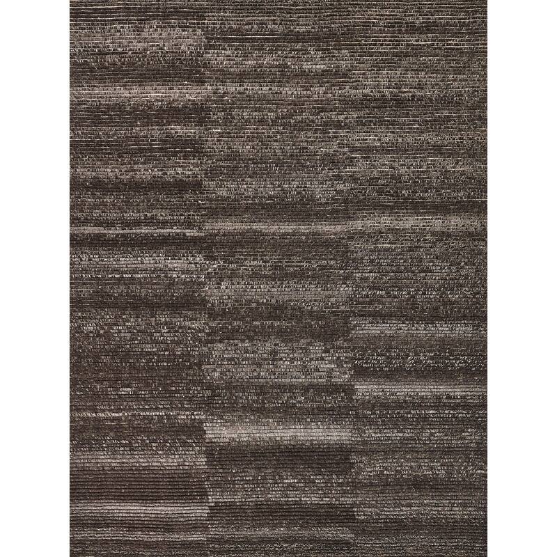 EXQUISITE RUGS Kaza Hand-knotted New Zealand Wool Charcoal/Brown Area Rug.
