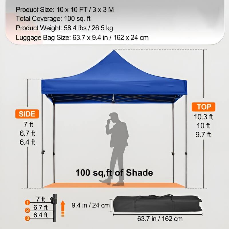 PVC Outdoor Patio Gazebo Tent with Sidewalls and Roller Bag