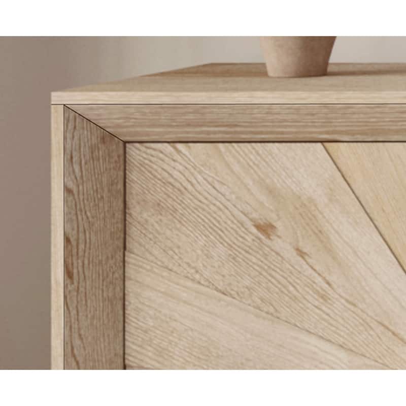 Wood TV Stand with Adjustable Shelves, Storage Cabinet for Living Room/Kitchen