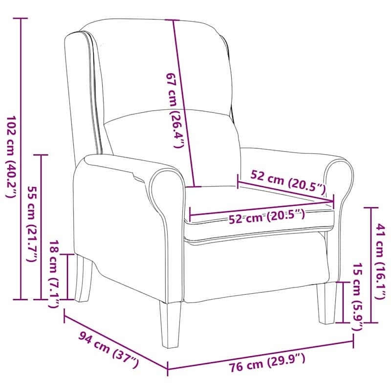 vidaXL Dark Gray Armchair Dark gray/Black Fabric with wood Standard - 29.9 x 37 x 40.2