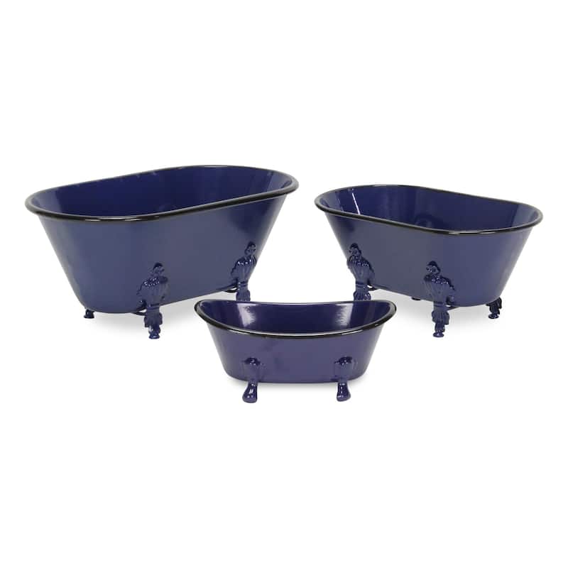 HomeRoots Jumbo Royal Blue Bathtub Decorative Sculpture - 12' X '5' X '6.5