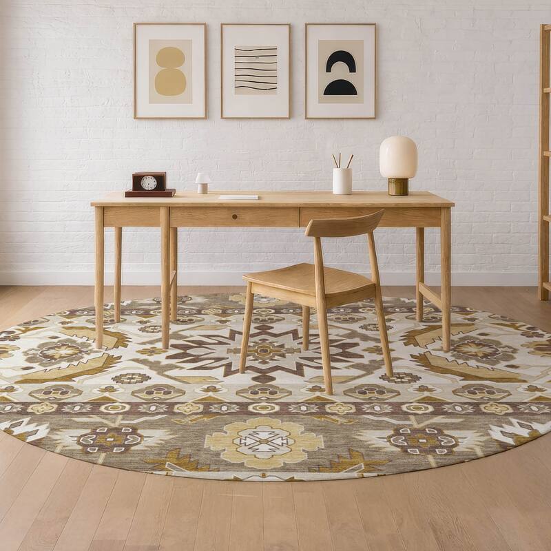 Machine Washable Indoor/ Outdoor Traditional Aspen Chantille Rug