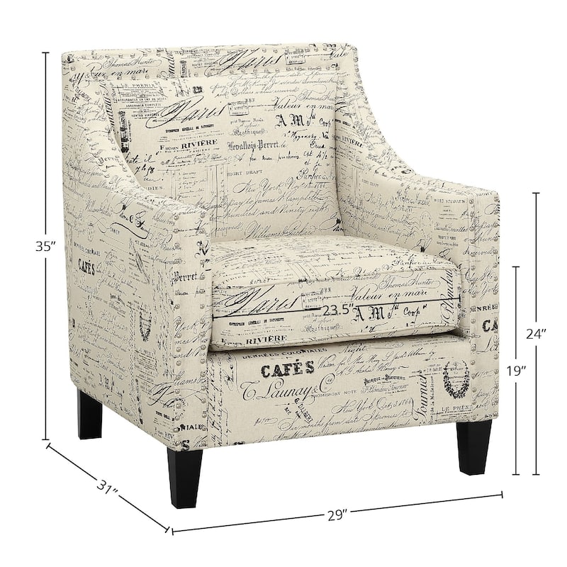 Erica Accent Armchair with Chrome Nailhead Trim
